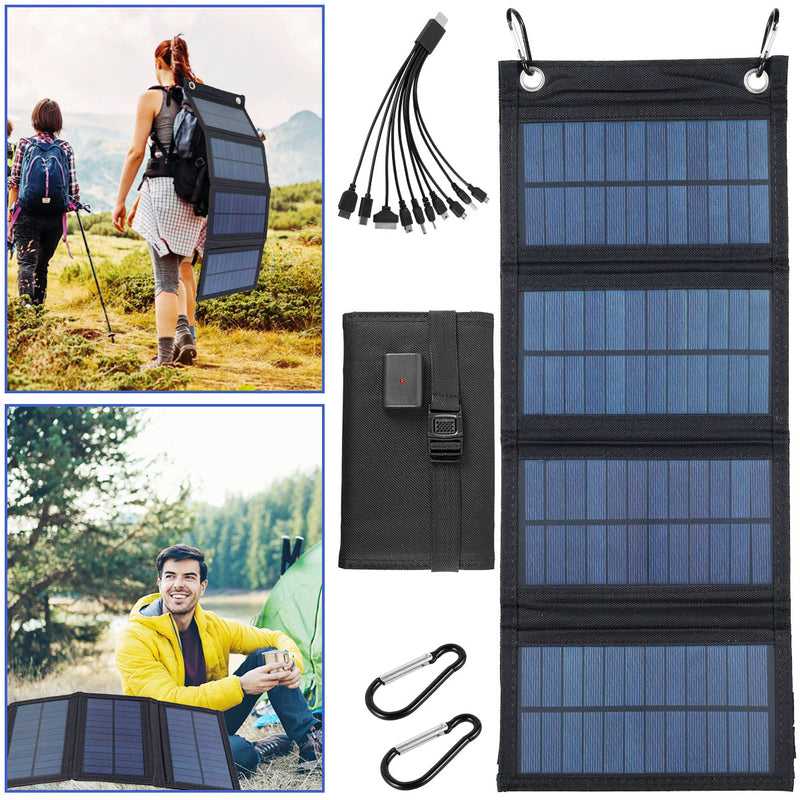 Carregador solar- Para viajens, acampamentos, pescarias e aventuras