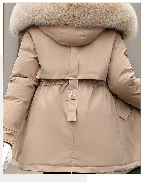 Fashion Girl- Parka Impermeável com forro de lã para neve