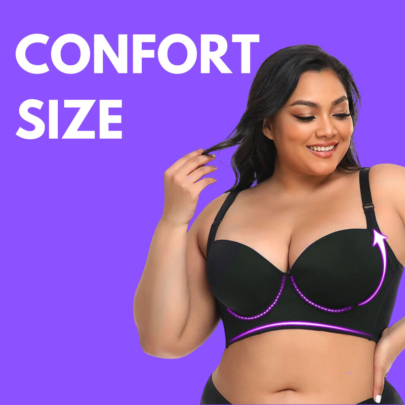 Confort Size®  -Sutiã  de Alta Sustentação + Efeito Silicone + Corretor Postural